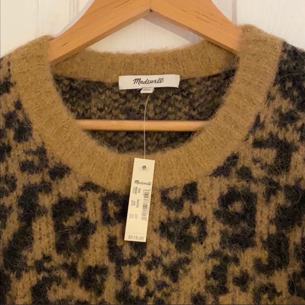 Madewell Pullover Alpaca & Wool Blend Animal Print Sweater NWT - Picture 11 of 16